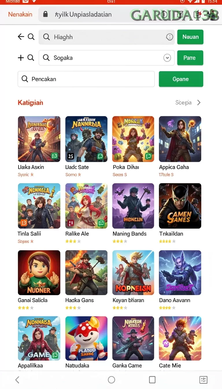 Cuplikan layar JEPANG77 — menu navigasi